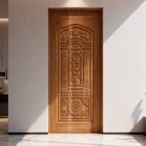 Solid Diyar Wood Door Design – Elegant & Durable Finish