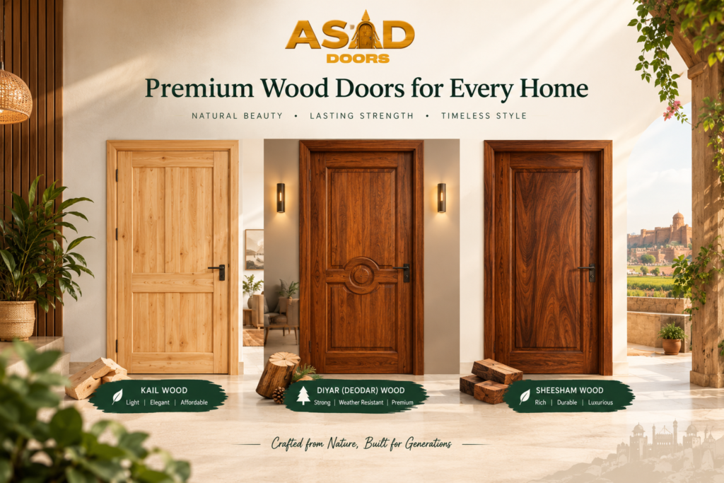 Best wood for doors all over Punjab: Diyar wood door by Asad Doors